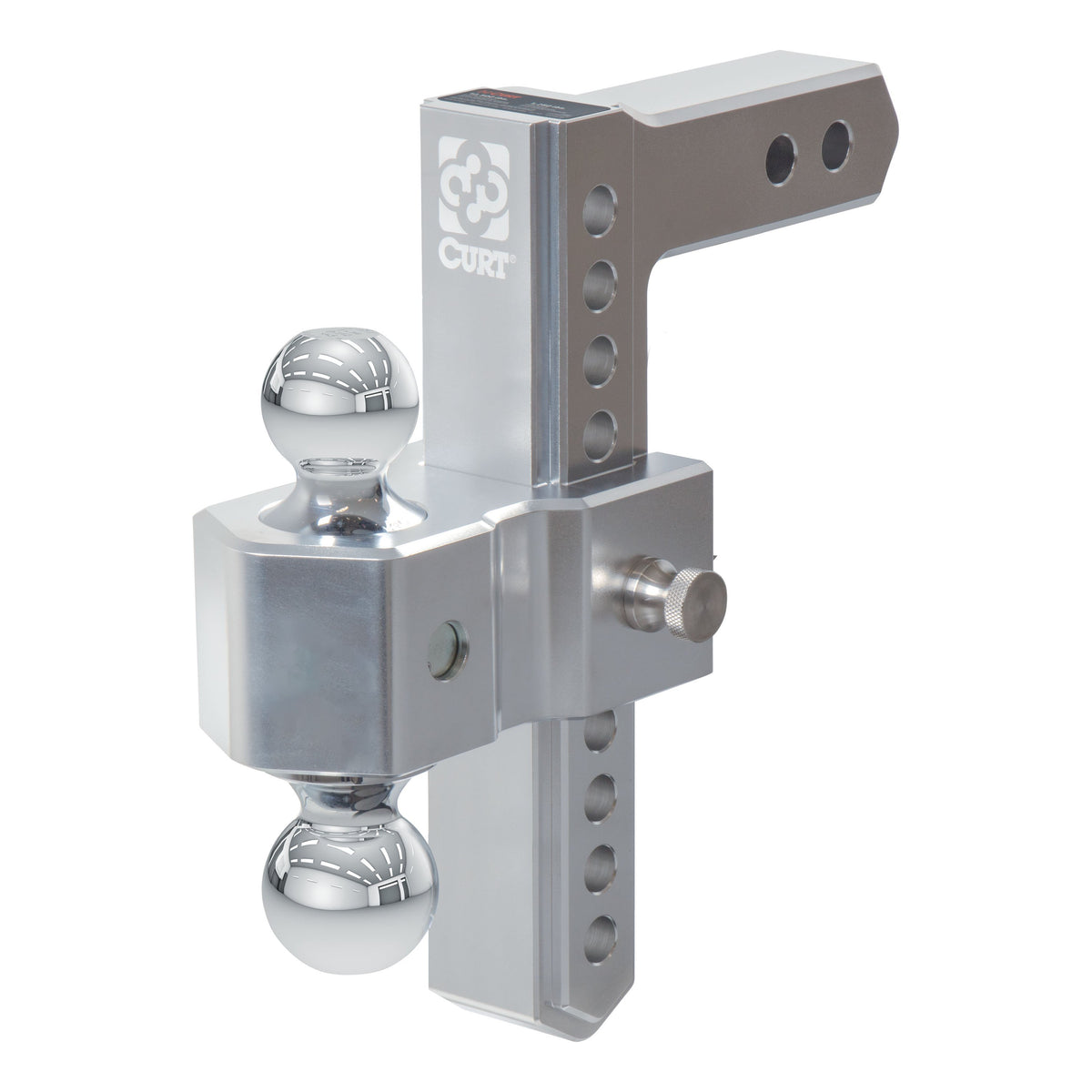 CURT 45366 AlumaLite Adjustable Aluminum Trailer Hitch with Dual Ball, 9-1/2" Drop, 10,000 lbs. GTW, 2" & 2-5/16" Balls