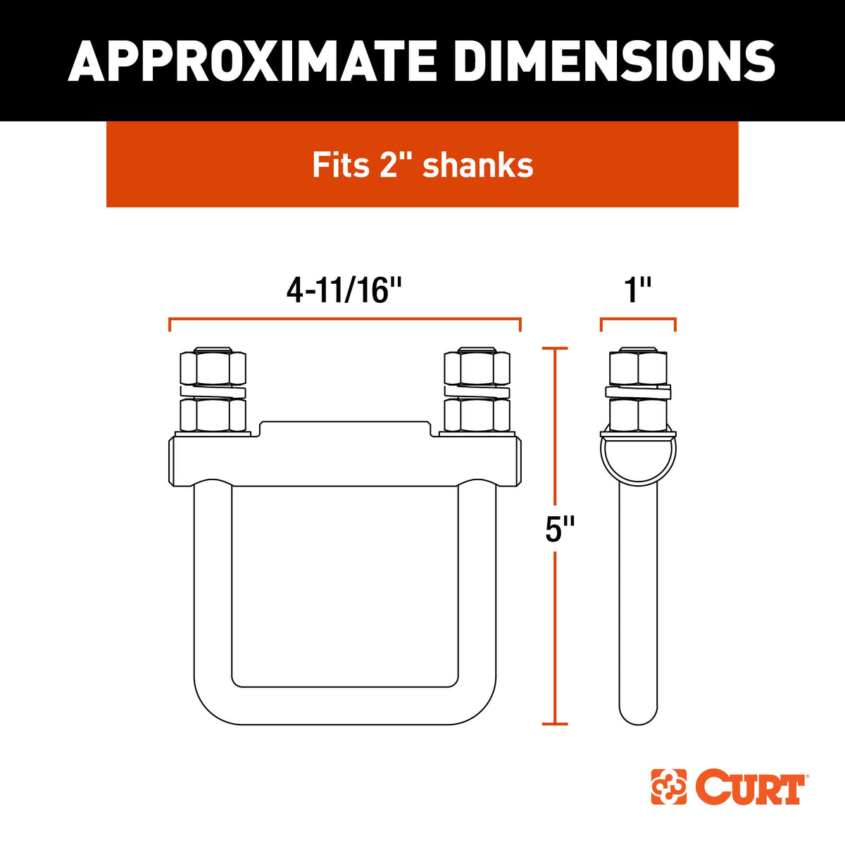 CURT Anti-Rattle Hitch Clamp Tightener for 2-Inch Receiver, Hollow or Solid Shanks, Stainless Steel - 45367