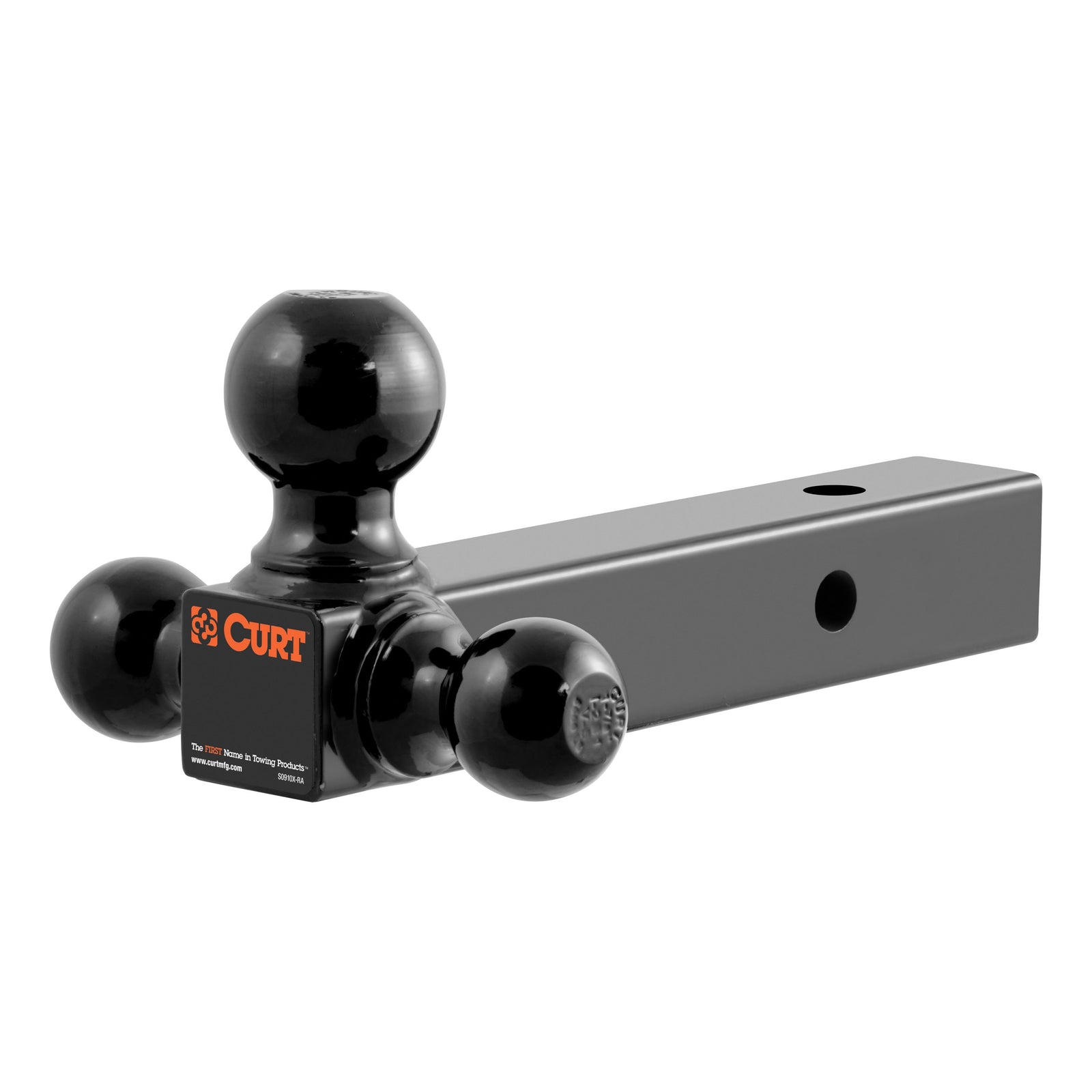 CURT 45650 Multi-Ball Trailer Hitch Ball Mount, 1-7/8, 2, 2-5/16-Inch Balls, Fits 2-Inch Receiver, 10,000 lbs