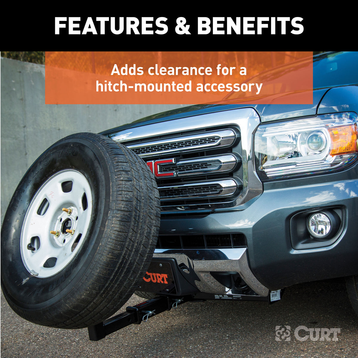 CURT 45781 8-Inch Long Trailer Hitch Extension with Hollow Shank for 2-Inch Receiver, 3,500 lbs