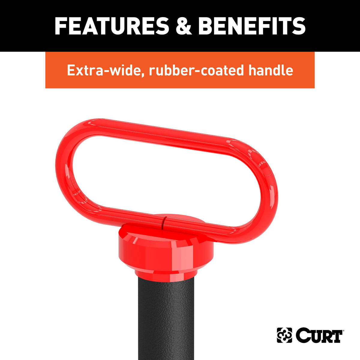 CURT 45803 1 x 5-1/2-Inch Clevis Pin Hitch with Rubber-Coated Handle and Clip