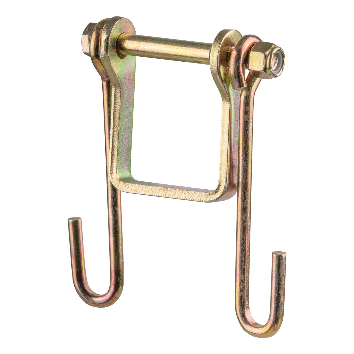 CURT 45806 Trailer Safety Chain Holder Bracket for 2-inch Shank, Bolt-On Steel Hanger Hooks