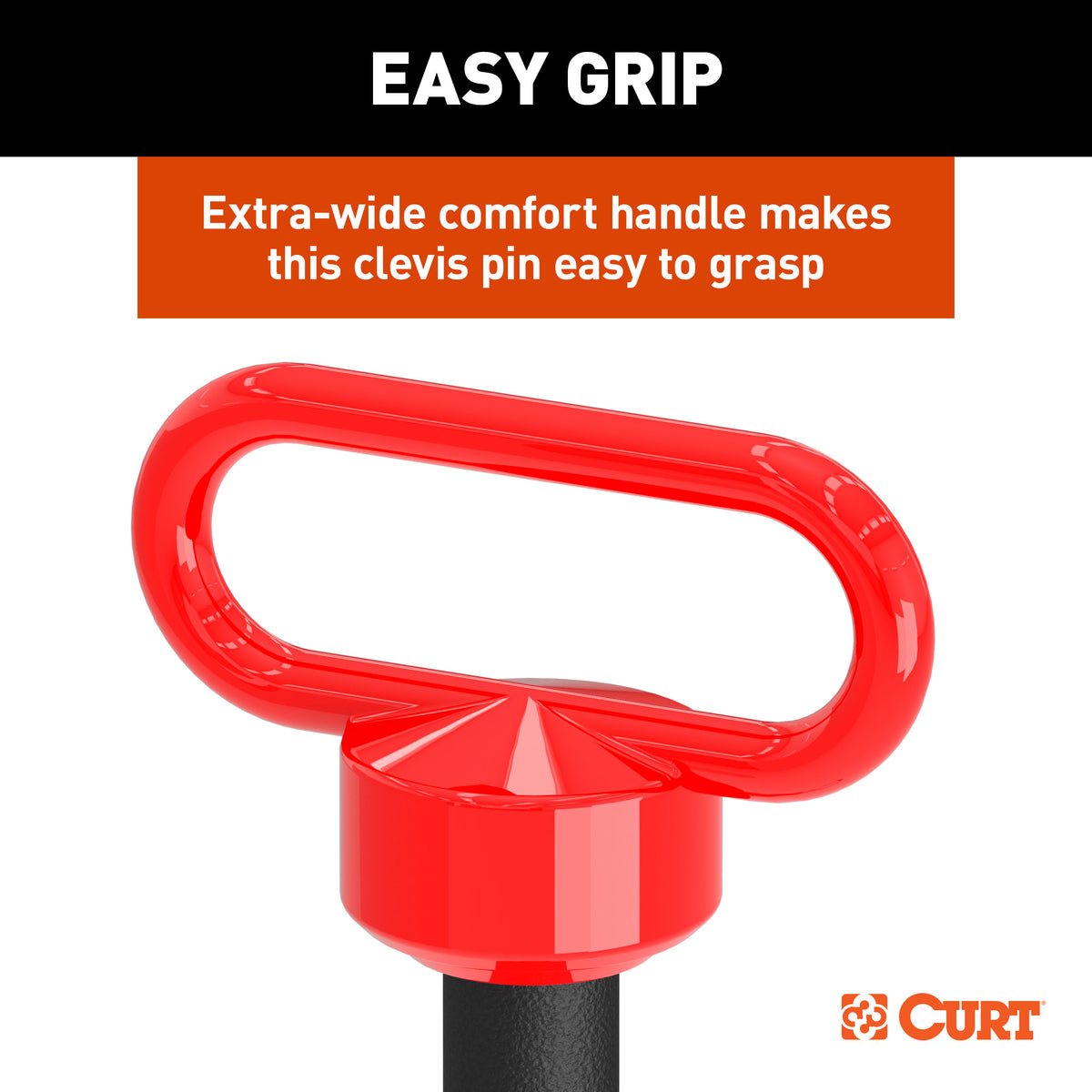 CURT 45809 3/4" x 4-1/8-Inch Clevis Pin Hitch with Rubber-Coated Handle and Clip