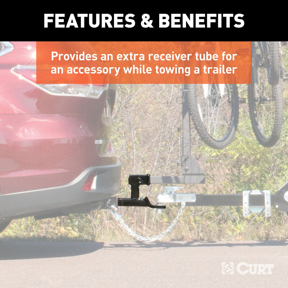 CURT 45810 Trailer Hitch Ball Mount, 2-Inch Receivers, 7,500 lbs, 1-Inch Hole, 2-In Drop