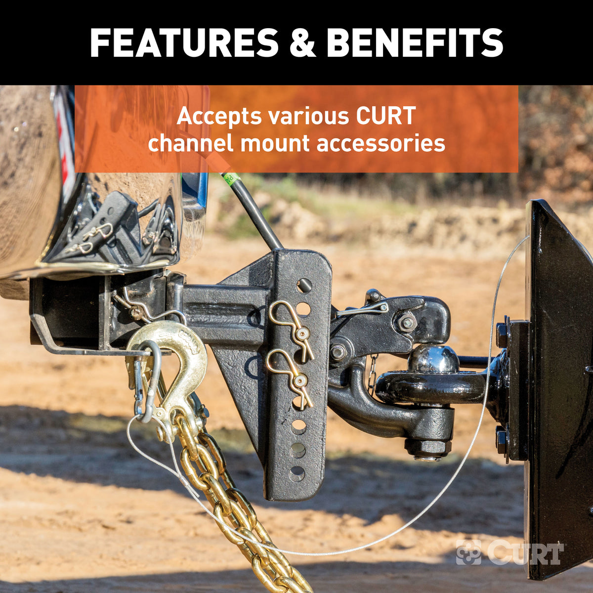 CURT 45902 Adjustable Trailer Hitch Ball Mount, 2-1/2-Inch Receiver, 6-Inch Drop, 2 and 2-5/16-Inch Balls, 20,000 lbs