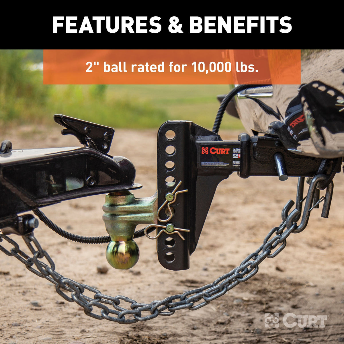 CURT 45912 Replacement Dual-Ball for Adjustable Trailer Hitch Ball Mount #45900 or #45926