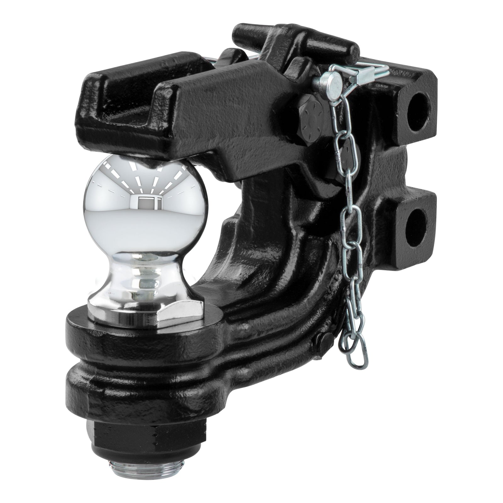 CURT 45919 Channel Mount Pintle Attachment with 2-Inch Ball, 10,000 lbs, Shank Required