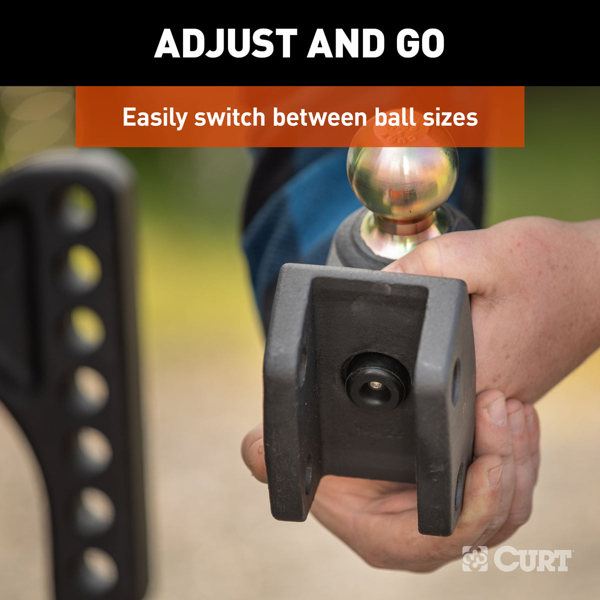 CURT 45934 HD Dual Ball Attachment for Weight Distribution Shank, 2 and 2-5/16-Inch, Up to 20,000 lbs
