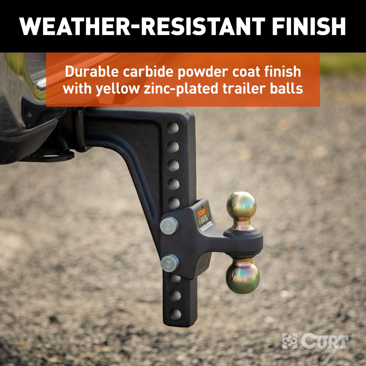 CURT 45939 HD Deep-Drop Adjustable Trailer Hitch Ball Mount with Dual Ball, 2-1/2" Shank, Up to 20,000 lbs