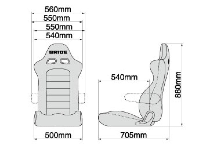 Bride Cusco Euroster II Cruz Armrest Option Black Fireproof Material Seat - BRD-E54ACN