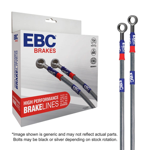 EBC 12-15 Honda Civic Si Coupe 2.4L Stainless Steel Brake Line Kit - BLA7258-4L for 2012-2015 Honda Civic - front view