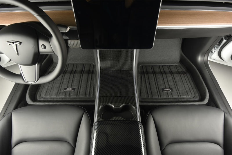 3D Maxpider 17-21 Tesla Model X Folding 7-Seat Elitect 1st 2nd 3rd Row - Floor Mat Set (Black) - E1TL00501809