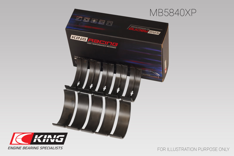 King Chrysler 300 Srt8 (Size 0.26) pMaxBlack Coated Main Bearing Set - MB5840XP.026