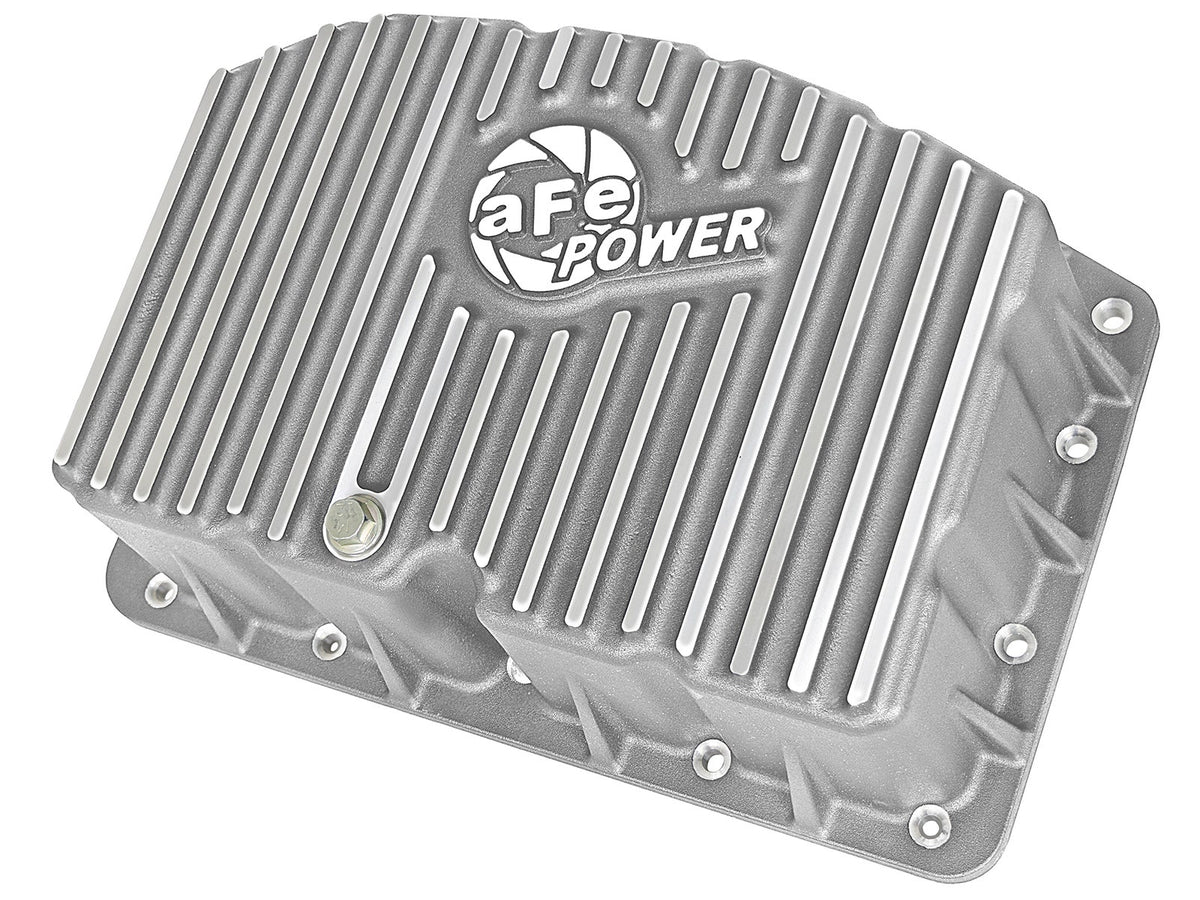 aFe Street Series Engine Oil Pan Raw w/ Machined Fins; 11-17 Ford Powerstroke V8-6.7L (td) - 46-70320