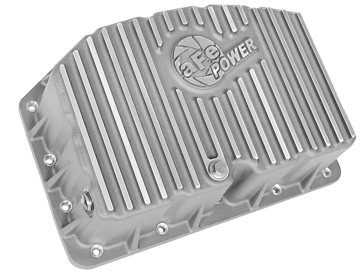 aFe Street Series Engine Oil Pan Raw w/ Machined Fins; 11-17 Ford Powerstroke V8-6.7L (td) - 46-70320