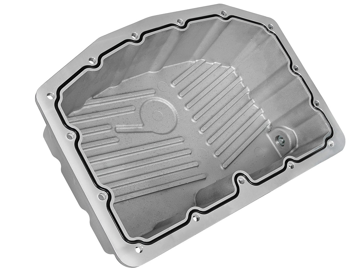 aFe Street Series Engine Oil Pan Raw w/ Machined Fins; 11-17 Ford Powerstroke V8-6.7L (td) - 46-70320