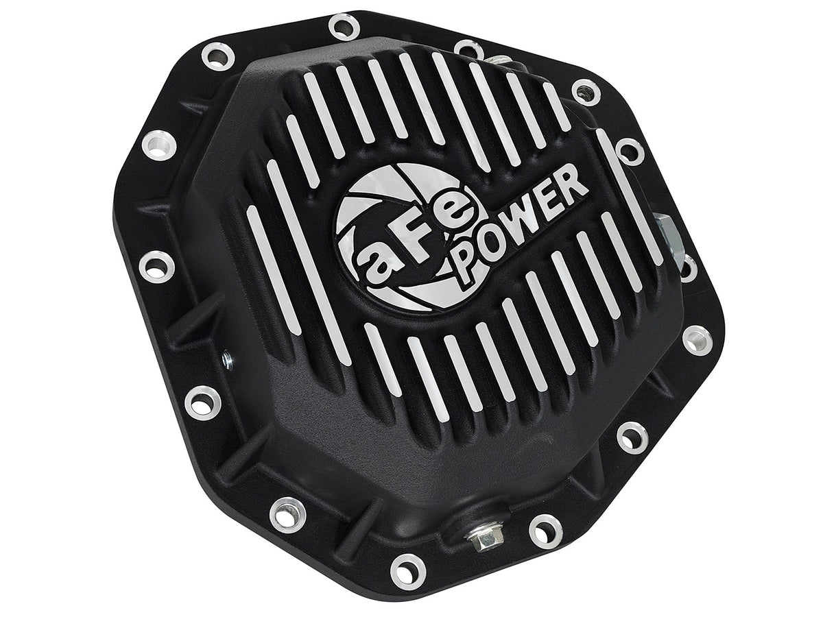 aFe Power Pro Ser Rear Diff Cover Black w/Mach Fins 2017 Ford Diesel Trucks V8-6.7L(td) Dana M275-14 - 46-70352
