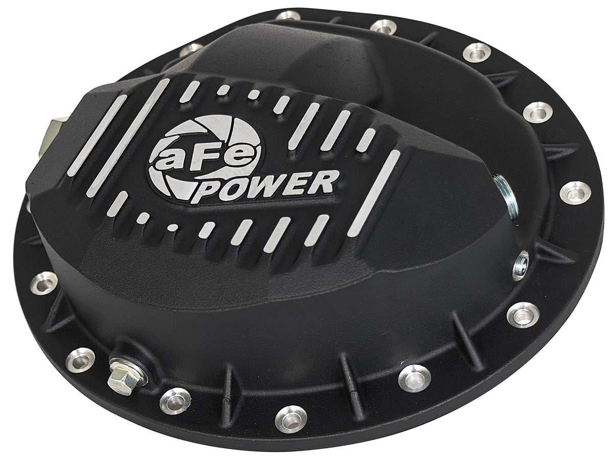 aFe Power Pro Series Rear Differential Cover Black w/Machined Fins 16-17 Nissan Titan XD(AAM 9.5-14) - 46-70362