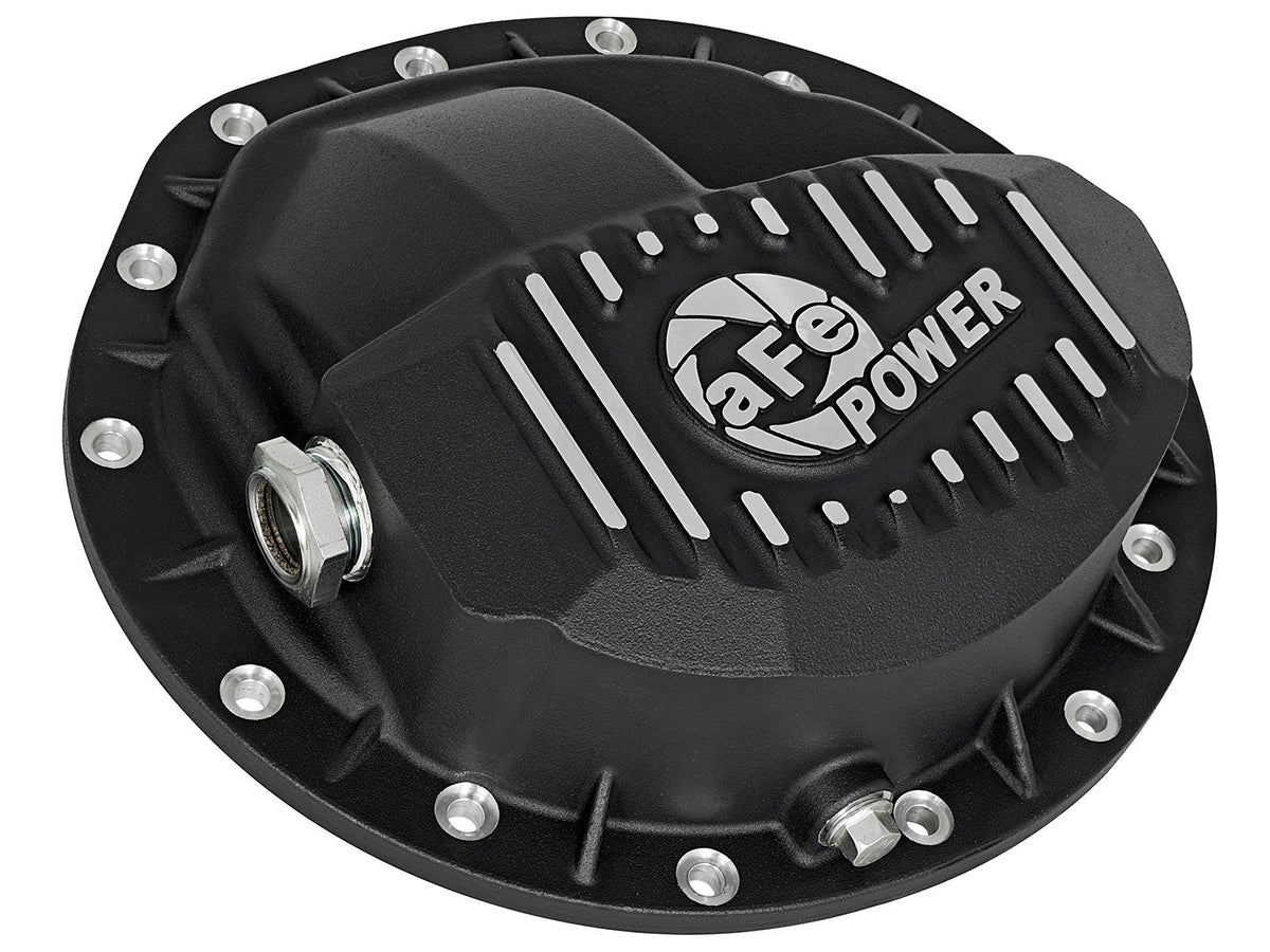 aFe Power Pro Series Rear Differential Cover Black w/Machined Fins 16-17 Nissan Titan XD(AAM 9.5-14) - 46-70362