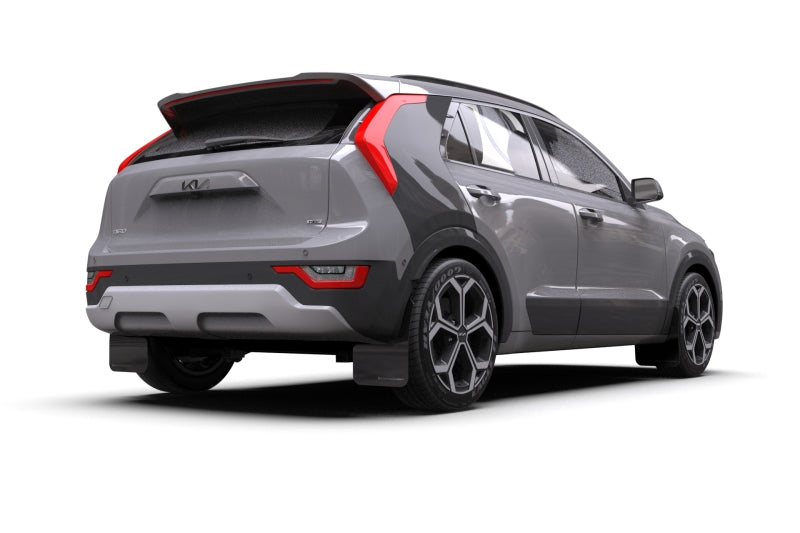 Rally Armor 2023 Kia Niro SG2 Black UR Mud Flap White Logo - MF21-UR-BLK-WH
