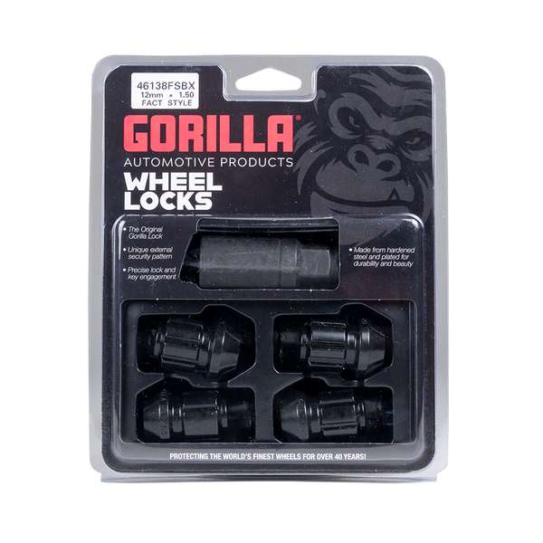 Gorilla Automotive - Fact Lock 12-1.50 Black 4-pk - Ford/gm - 46138FSBX