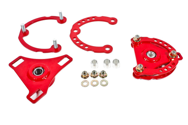 BMR 15-23 S550 Mustang Caster Camber Plates - Red - CP001R for 2015-2024 Ford Mustang - front view
