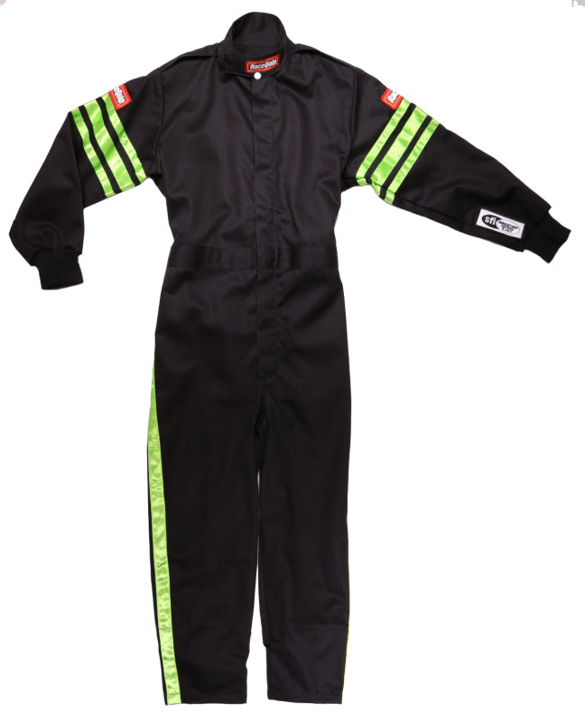 RaceQuip Green Trim SFI-1 JR. Suit - Kids Small - 1950792RQP