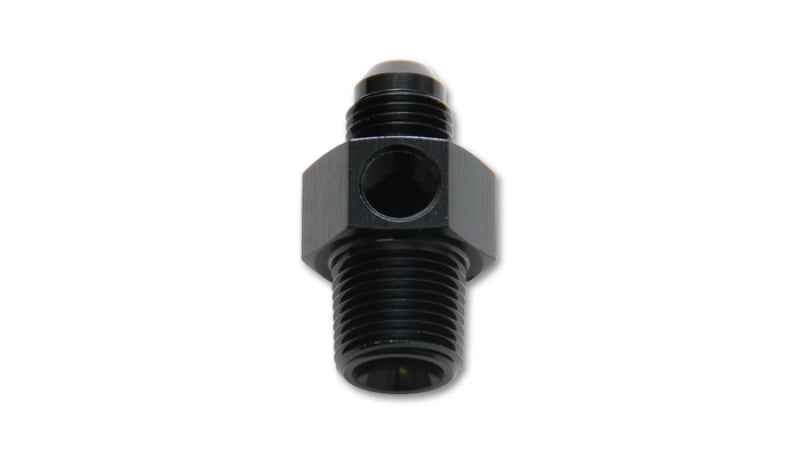 Vibrant -6AN Male to 1/4in NPT Male Union Adapter Fitting w/ 1/8in NPT Port - 16495