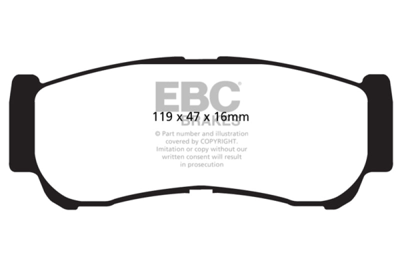 EBC 07-09 Hyundai Santa Fe 2.7 Yellowstuff Rear Brake Pads - DP41982R