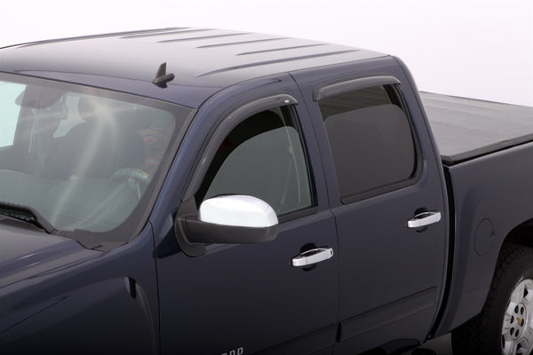 AVS 22-23 Toyota Tundra Outside Mount Window Deflectors 4pc - Smoke - 94704 for 2022-2026 Toyota Tundra - front view