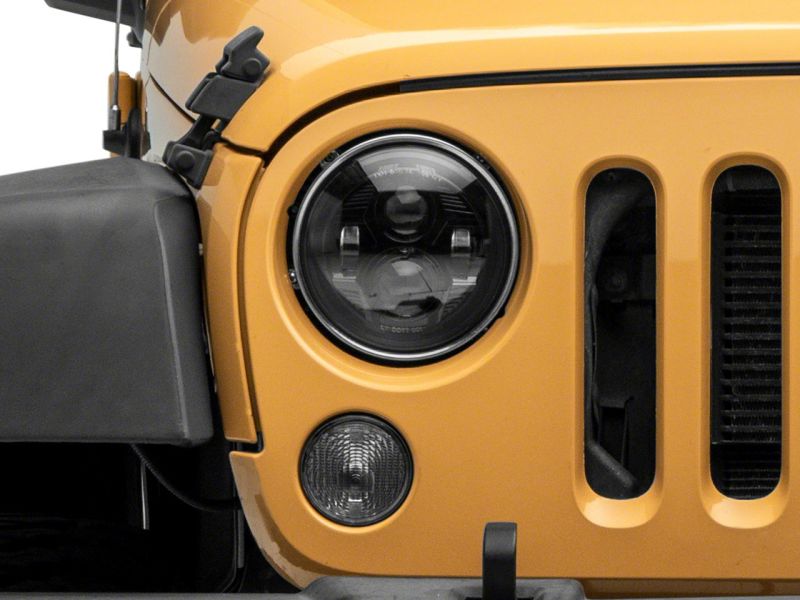Raxiom 07-18 Jeep Wrangler JK 7-In LED Headlights- Blk Housing (Clear Lens) - J154695