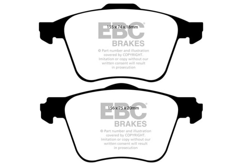 EBC 11+ Volvo S60 2.5 Turbo T5 (315mm Front Rotors) Ultimax2 Front Brake Pads - UD1305
