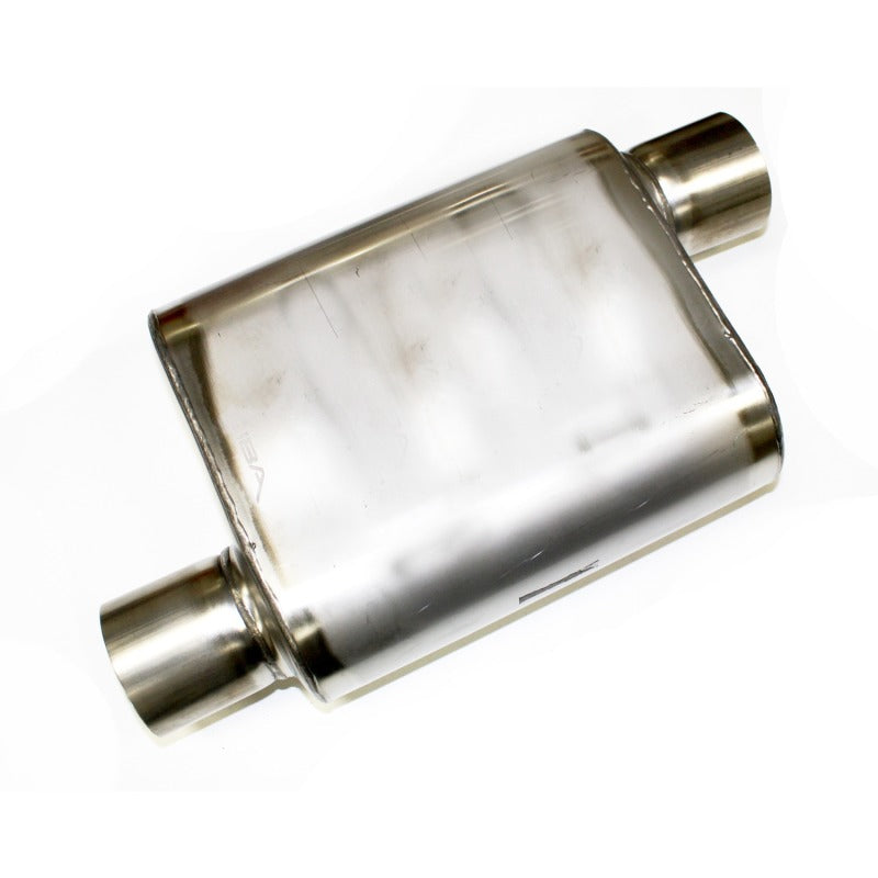 JBA Universal Chambered Style 304SS Muffler 11x9.75x4 3in Inlet Diameter Offset/Offset - 40-301100