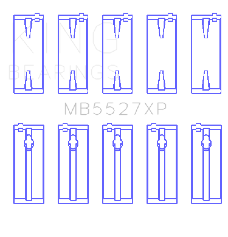 King Toyota 4AGE/4AGZE 16V 1.6L (Size 0.25 Oversized) Performance Main Bearing Set - MB5527XP0.25