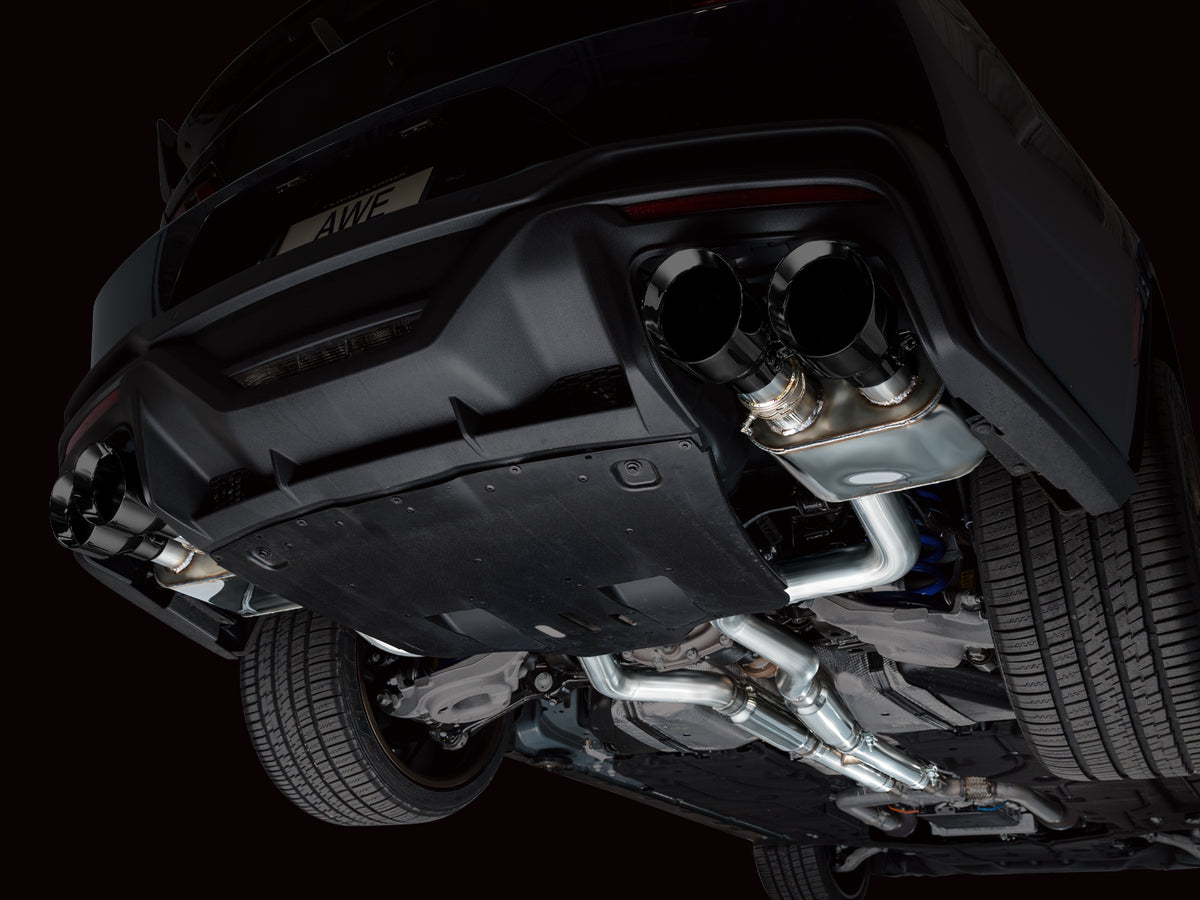 AWE 2024 Ford Mustang Dark Horse S650 RWD SwitchPath Catback Exhaust w/ Quad Diamond Black Tips - 3025-43375