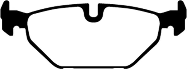 EBC 99-01 Saab 9-5 2.3 Turbo (Aero) Greenstuff Rear Brake Pads - DP21405 for 1999-2009 Saab 9-5 - angle view