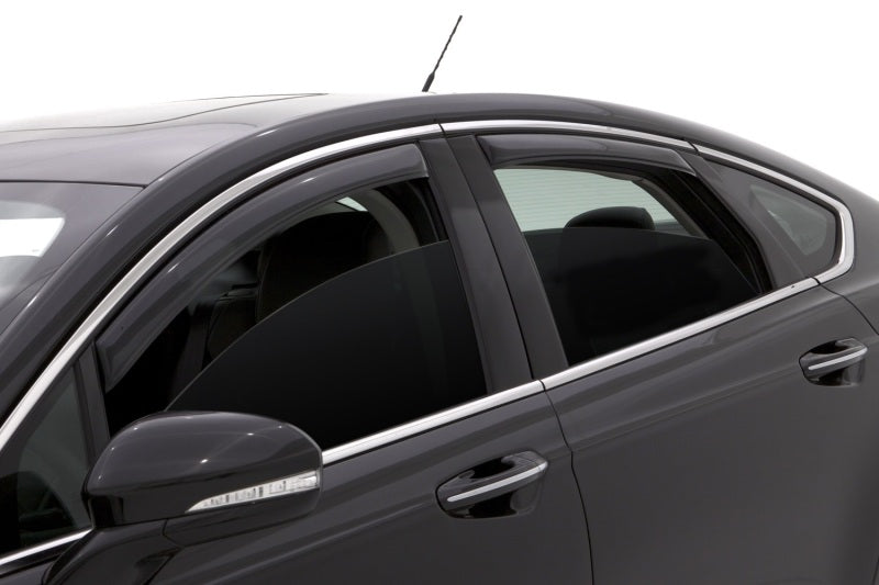 AVS 13-18 Ford Fusion Ventvisor In-Channel Front &amp; Rear Window Deflectors 4pc - Smoke - 194714