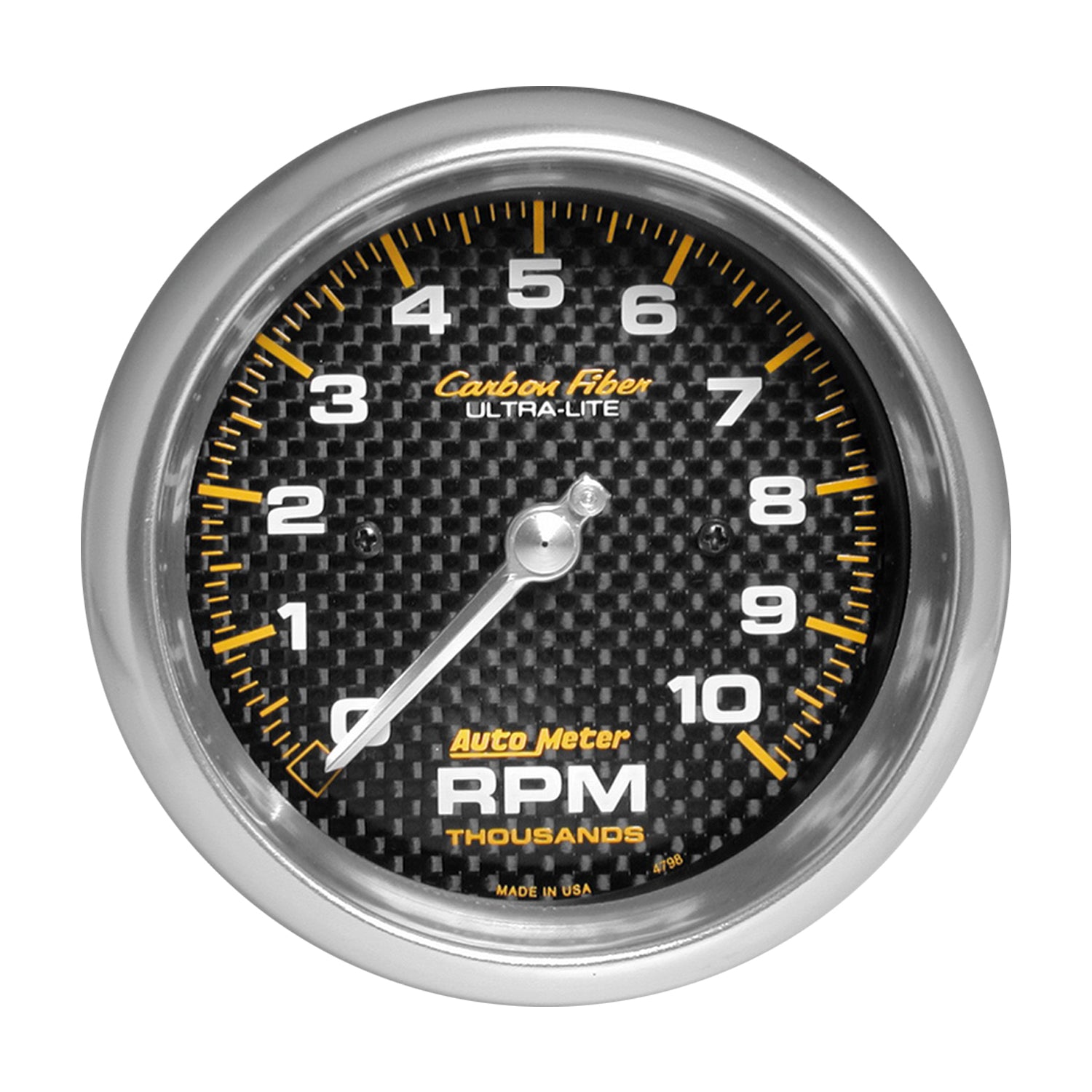 Autometer Carbon Fiber 3 3/8 10000 RPM In-Dash Tachometer - 4798