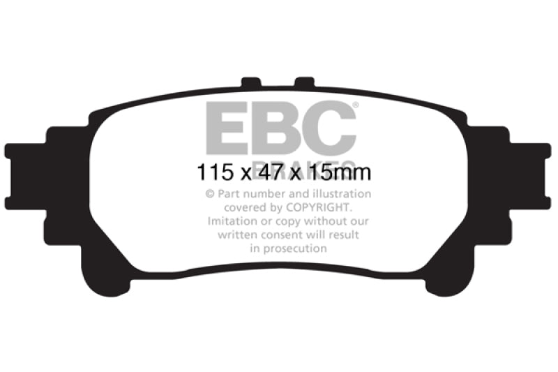 EBC 06-08 Lexus IS250 2.5 Ultimax2 Front Brake Pads - UD1178 for 2006-2015 Lexus IS - front view