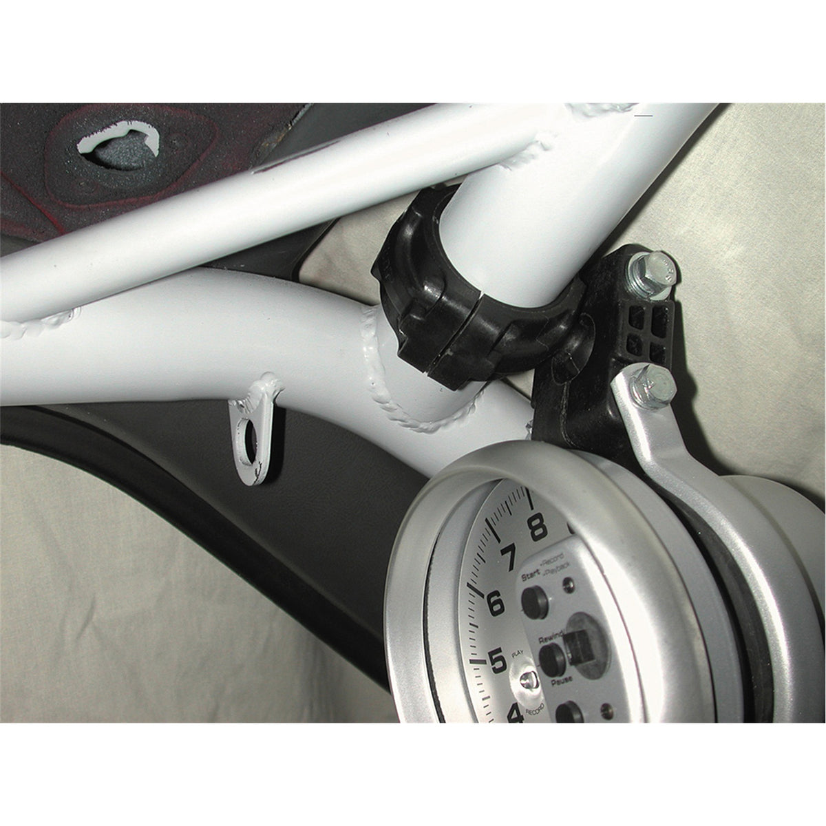 AutoMeter Gauge Mount Roll Pod For 1.625in. Roll Cage Fits 5in. Pedestal Tach Black - 48005