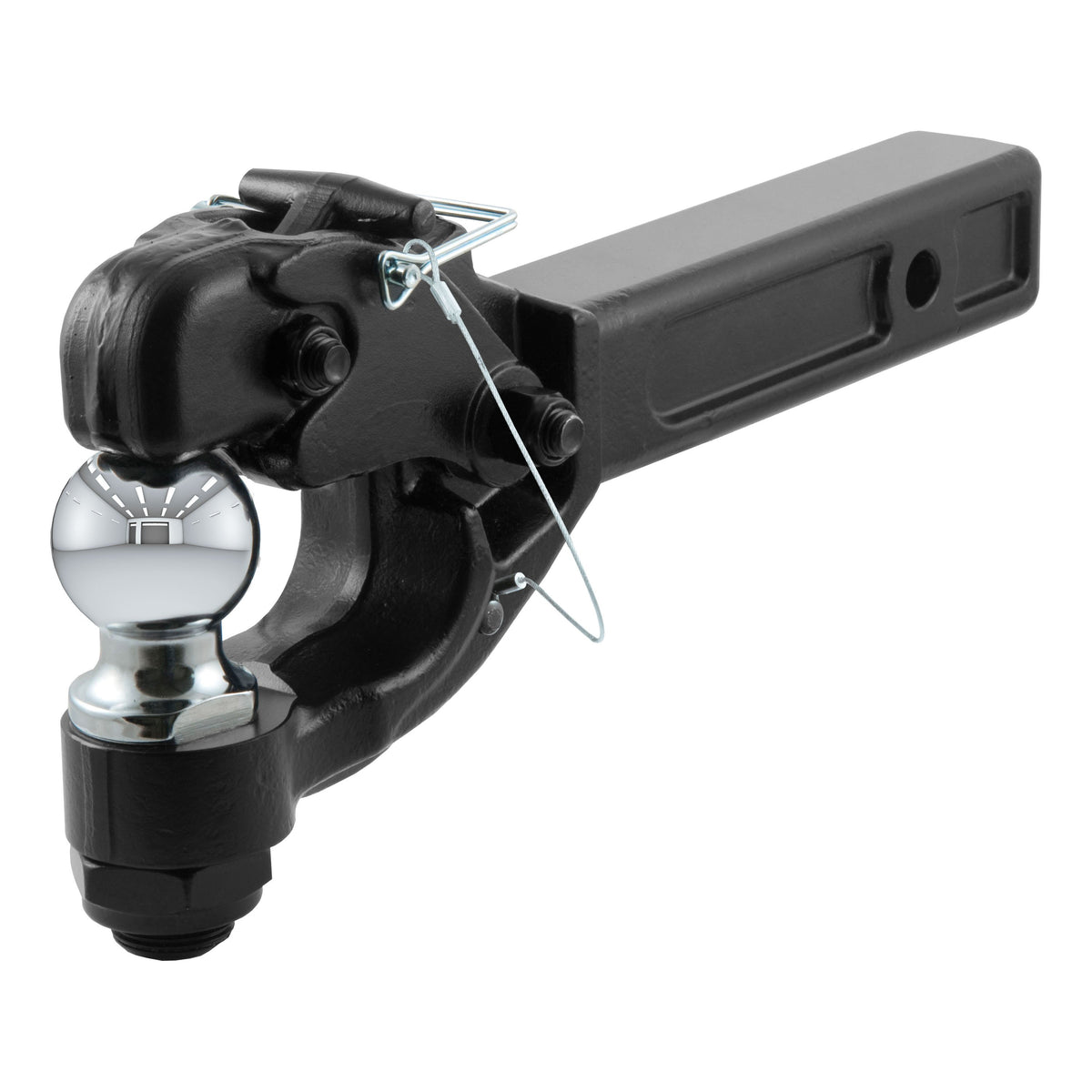 CURT 48007 Pintle Hitch with 2-Inch Trailer Ball, Fits 2-Inch Receiver, 16,000 lbs, 15-1/4-Inch Length