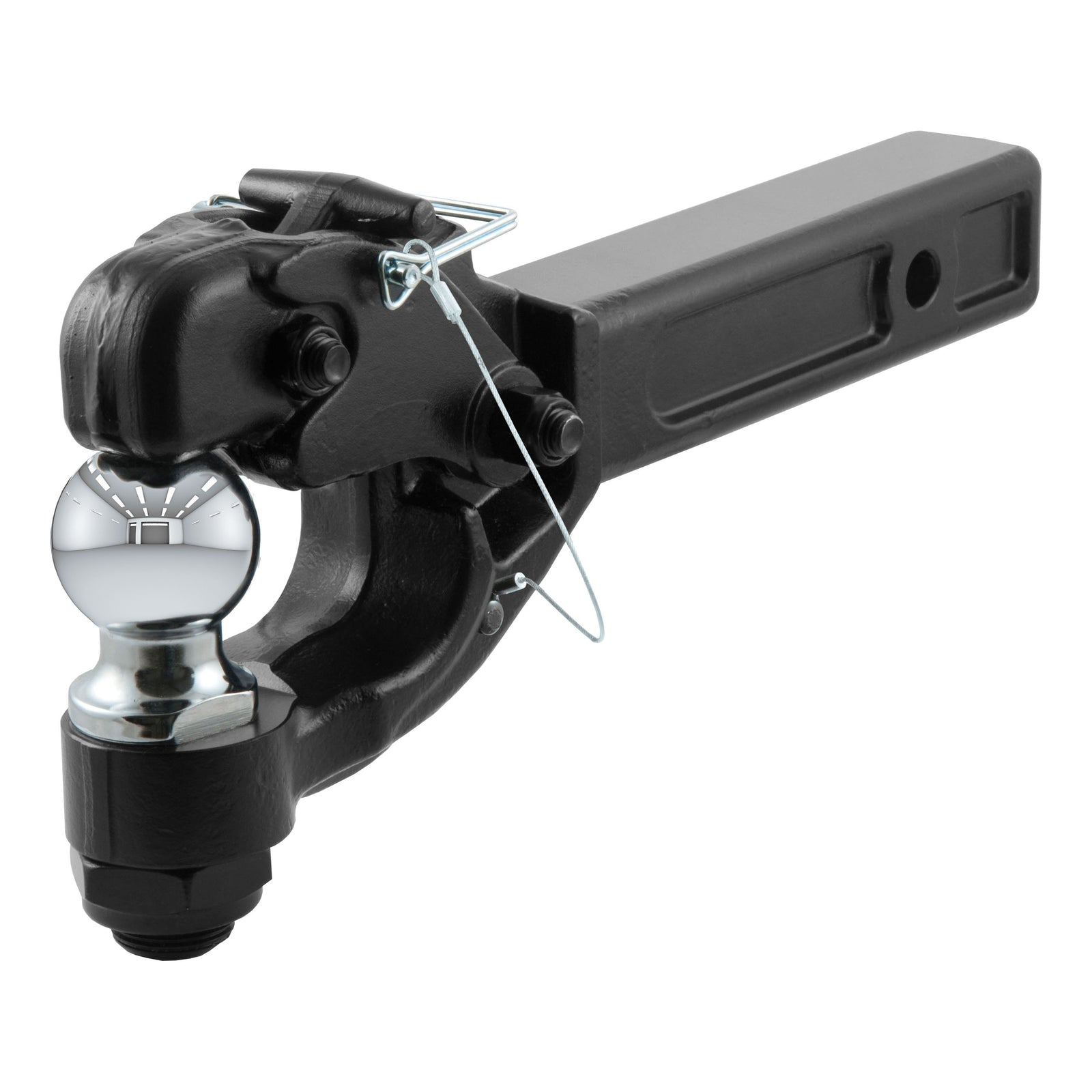 CURT 48007 Pintle Hitch with 2-Inch Trailer Ball, Fits 2-Inch Receiver, 16,000 lbs, 15-1/4-Inch Length