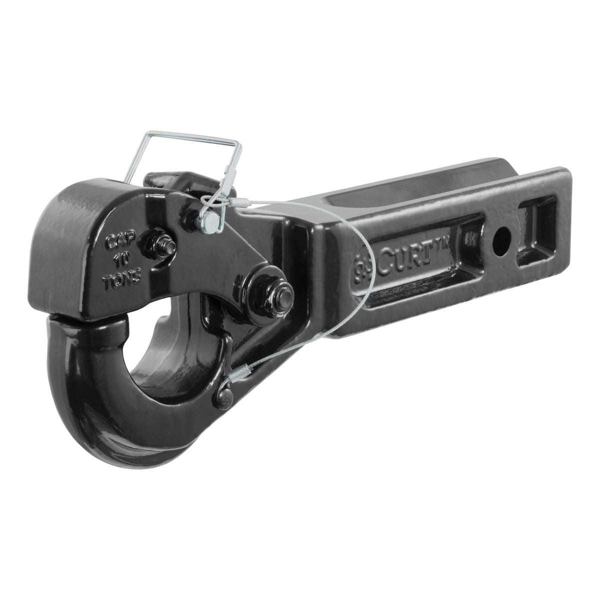 CURT 48010 Pintle Hook Hitch for 2-1/2-Inch Receiver, 20,000 lbs, Fits 2-1/2-In Lunette Ring