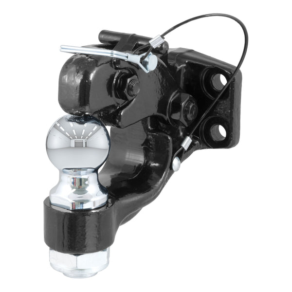 CURT 48190 Pintle Hitch with 2-Inch Trailer Ball, 16,000 lbs, Mount Required