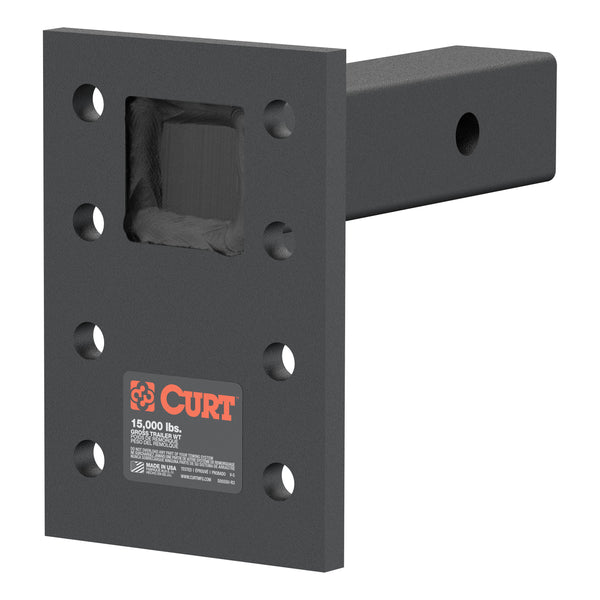 CURT 48328 Adjustable Pintle Mount for 2-Inch Hitch Receiver, 15,000 lbs, 6-1/2-Inch Drop, 6-Inch Length