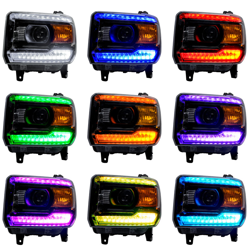 Oracle 14-15 GMC Sierra Headlight DRL Upgrade Kit - ColorSHIFT w/ Simple Controller SEE WARRANTY - 2450-504