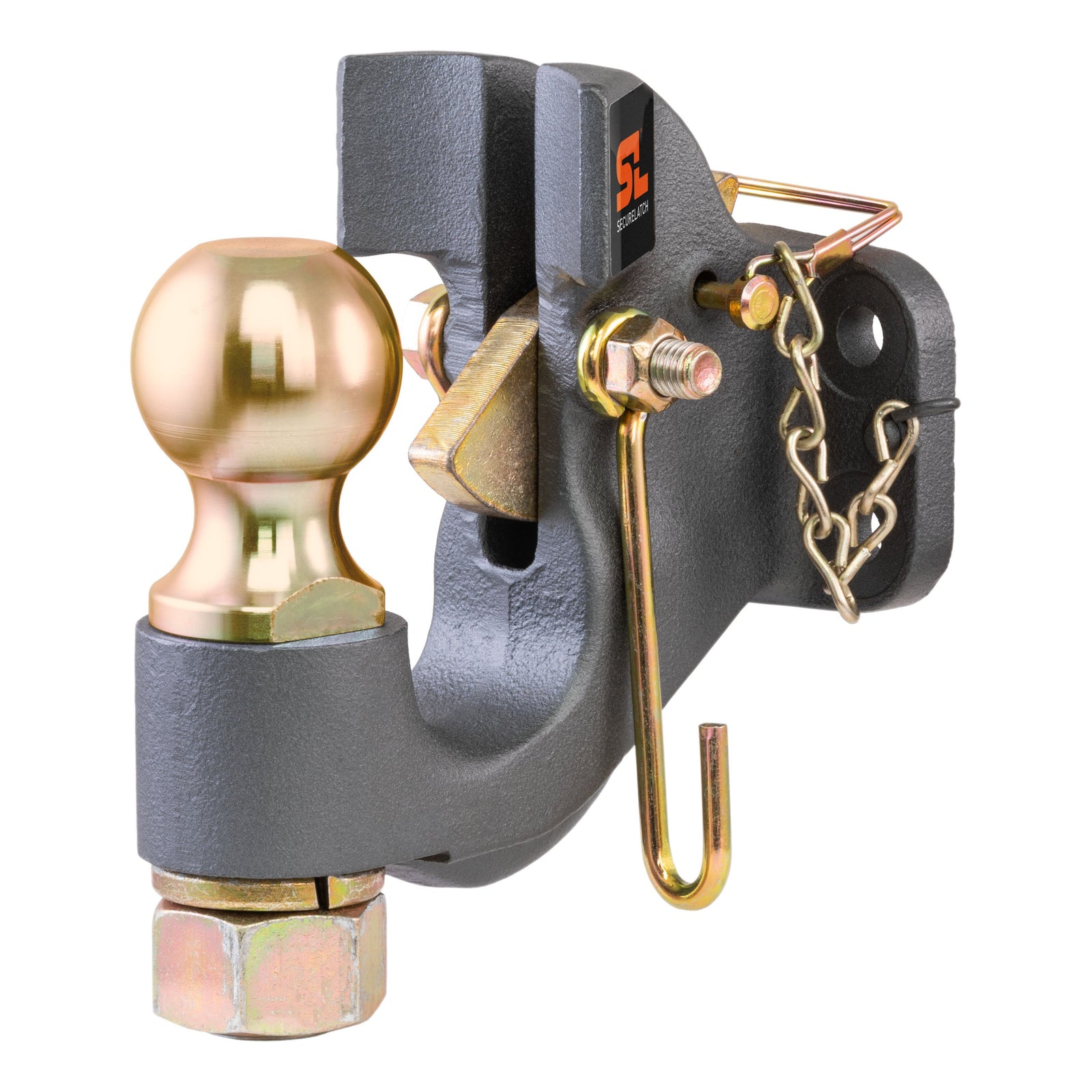 CURT 48410 SecureLatch 2-5/16-Inch Ball and Pintle Hitch Hook Combination, 20,000 Pounds, Mount Required