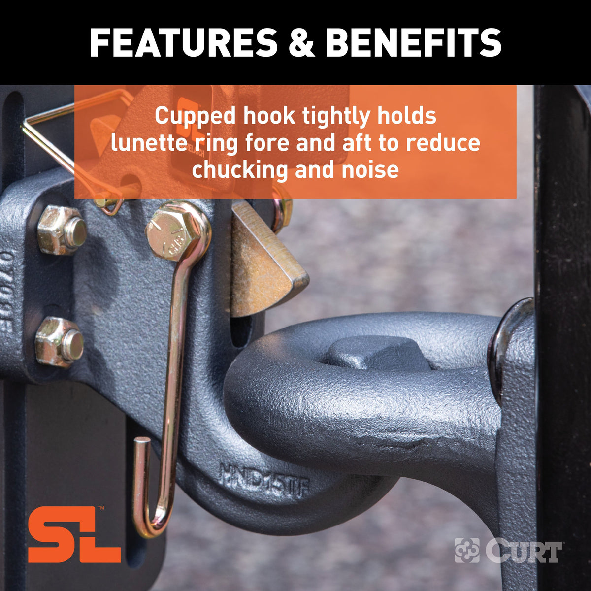 CURT 48505 SecureLatch Pintle Hook, 30,000 Pounds, Mount Required