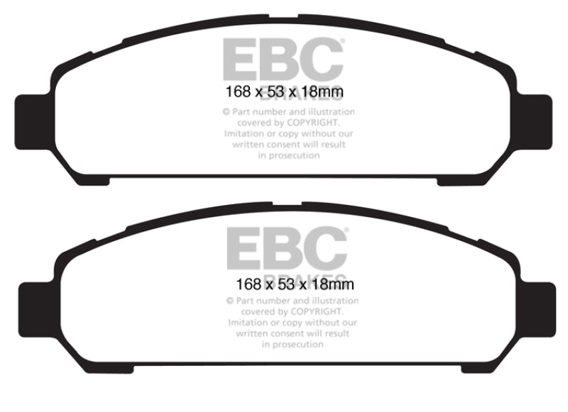 EBC 08+ Toyota Venza 2.7 Greenstuff Front Brake Pads - DP61851 for 2009-2015 Toyota Venza - front view