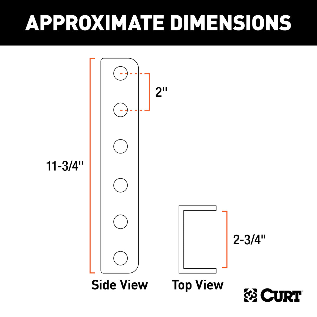 CURT 48651 SecureLatch Lunette Ring Channel, 2-3/4 ID, 11-3/4-Inch High